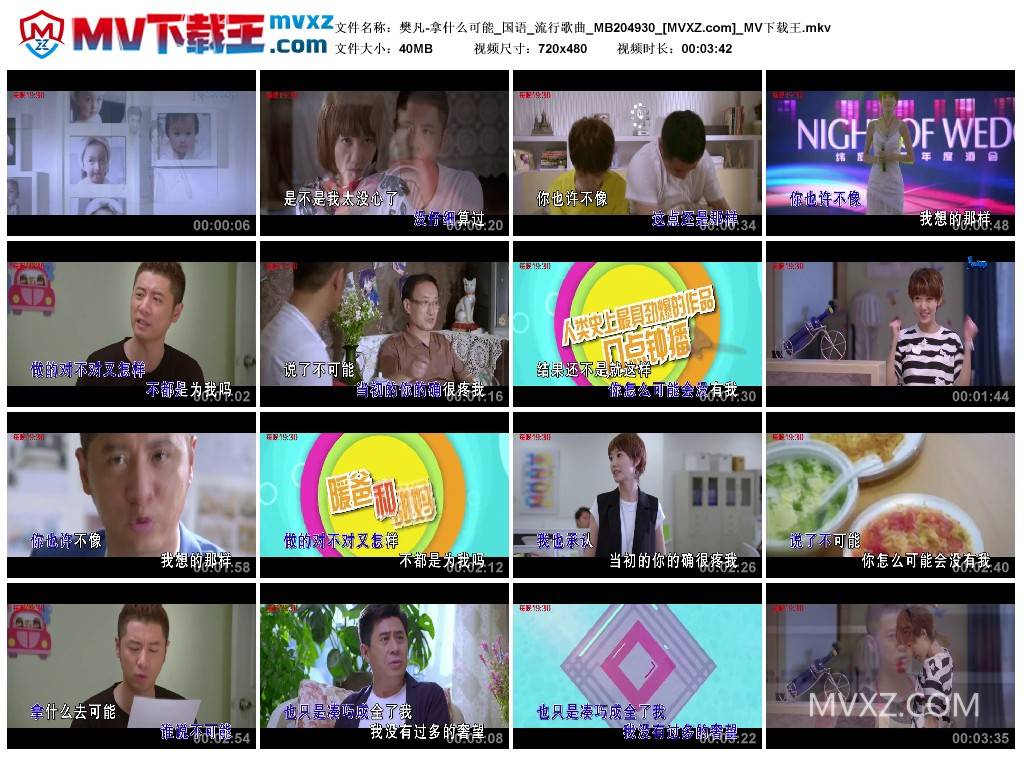 樊凡-拿什么可能_国语_流行歌曲_MB204930